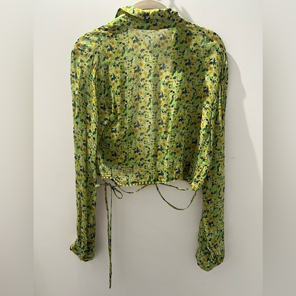 Favorite Daughter The Lover Wrap Top Floral Viscose Chiffon Blouse Size S - Picture 9 of 9